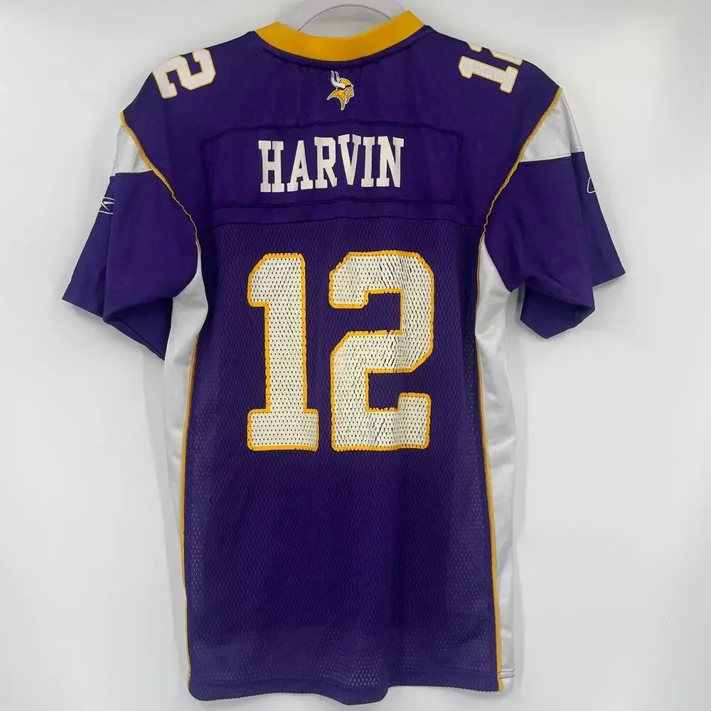 Reebok NFL Equipment Y2K Vikings #12 Percy Harvin Jersey Youth Large Purple Mesh